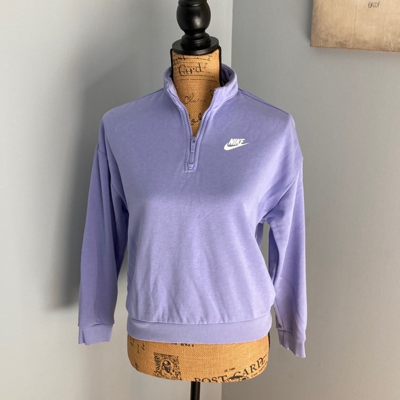 Nike Women's Lavender Quarter-Zip Sweatshirt Girls SIze XL - Picture 1 of 6